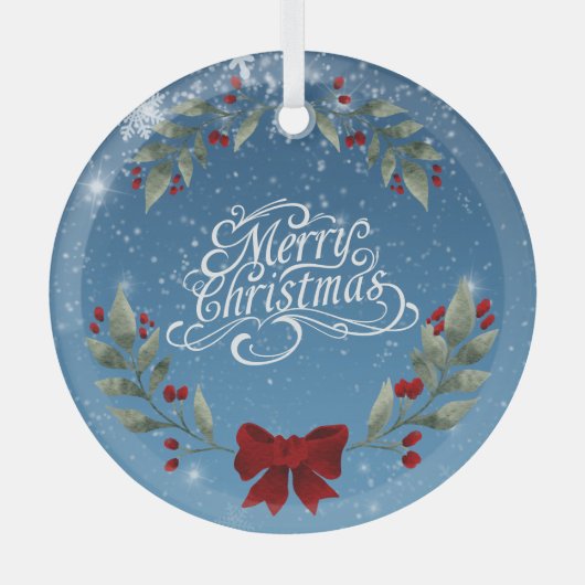 Vrolijk kerstvers glas ornament (Voorkant)