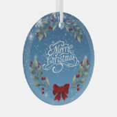 Vrolijk kerstvers glas ornament (Voorkant Rechts)