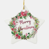 Vrolijk kerstversiering keramisch ornament (Voorkant)