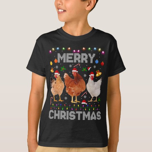 Vrolijk kerstvierend Boerderij voor kerstbekkenker T-shirt (Voorkant)