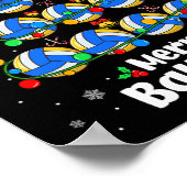 Vrolijk kerstvolleybal kerstboom speler minnaar poster (Hoek)