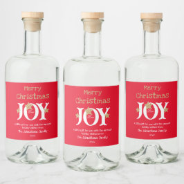 Vrolijk kerstvreugde cadeau voor je naam Schattige Likeurfles Etiket