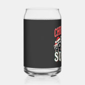 Vrolijk Kerstwasbeer Santa Hat Lovers Blikvorm Glas (Rechts)