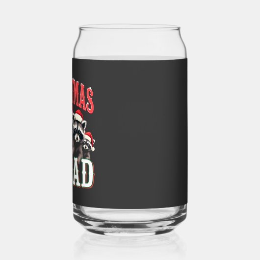 Vrolijk Kerstwasbeer Santa Hat Lovers Blikvorm Glas (Links)