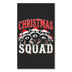 Vrolijk Kerstwasbeer Santa Hat Lovers Magnetisch Visitekaartje