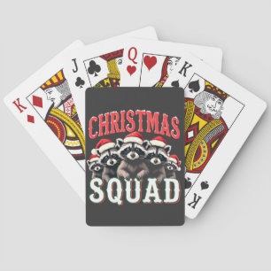 Vrolijk Kerstwasbeer Santa Hat Lovers Pokerkaarten