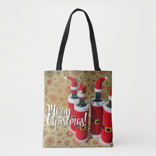 Vrolijk kerstwijn Canvas tas! Draagtas (Voorkant)