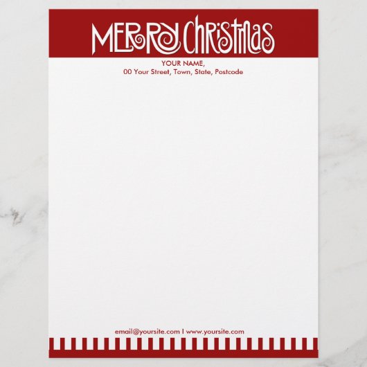 Vrolijk kerstwit briefhoofd (Voorkant)