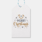 Vrolijk kerstwit cadeaulabel (Voorkant)