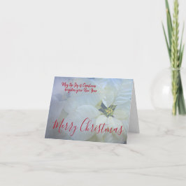 Vrolijk kerstwit poinsettia 20 feestdagen kaart