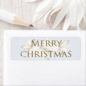 Vrolijk kerstwit Poinsettia Envelope Sticker (Insitu)