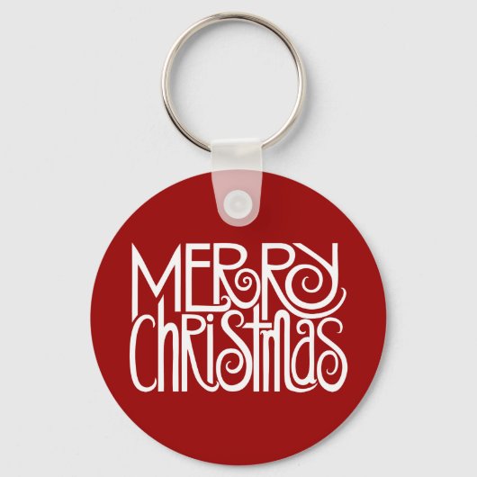 Vrolijk kerstwit Sleutelhanger (Voorkant)