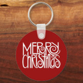 Vrolijk kerstwit Sleutelhanger (Voorkant)