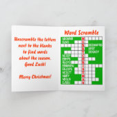 Vrolijk kerstwoord Scramble Feestdagen Kaart (Binnen)