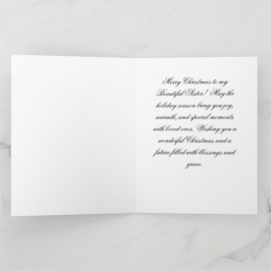 Vrolijk kerstzusje! kaart (Binnen)