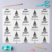 Vrolijk kerstzwart-wit kerstboom tissuepapier (Craft)