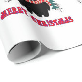 Vrolijk kerstzwarte Beren Cadeaupapier (Rol Hoek)