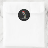 Vrolijk kissmyass leuk kat kerstverlichting 1 ronde sticker (Tas)