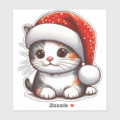 Vrolijk Kitten's Kerstgenot Sticker (Vel)