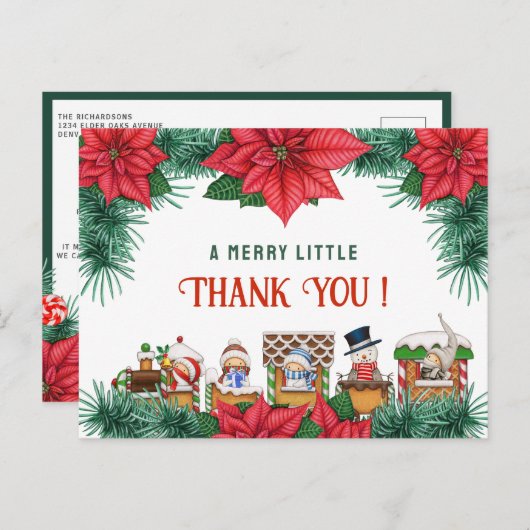 Vrolijk klein Baby shower aangepaste winter dank u Briefkaart (Voorkant / Achterkant)