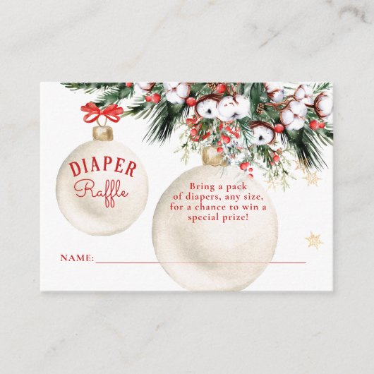 Vrolijk klein Baby shower moderne kerstluier Informatiekaartje (Voorkant)