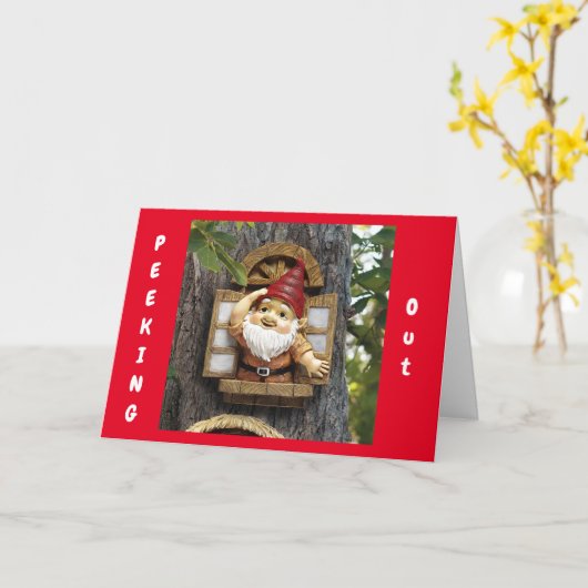 **VROLIJK KLEIN KABOUTER** ZEG GELUKKIG KERSTFEEST KAART (Gele Bloem)