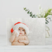 Vrolijk klein kerst baby geboorte aankondiging (Staand voorkant)