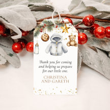 Vrolijk klein kerst Baby shower Dank u voor uw gun