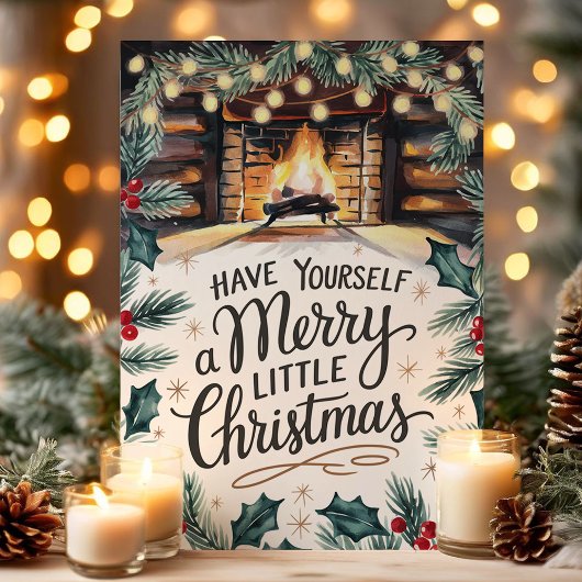 Vrolijk klein kersthaardje feestdagen kaart