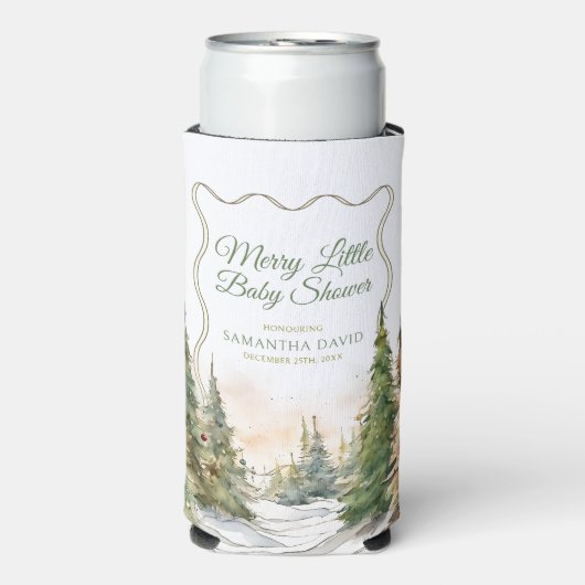 Vrolijk klein kerstwinter Baby shower (Seltzer Voorkant)