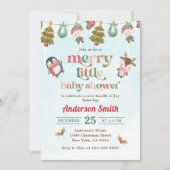 Vrolijk klein kerstwinter Baby shower Kaart (Voorkant)