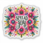 Vrolijk kleurrijk bloemenontwerp sticker (Voorkant)