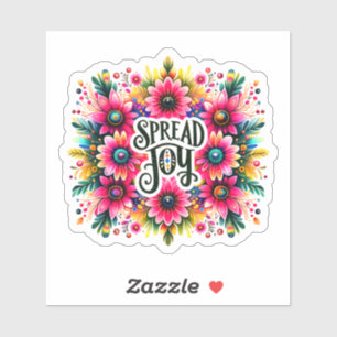 Vrolijk kleurrijk bloemenontwerp sticker