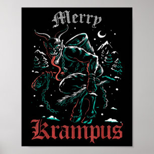 Vrolijk Krampus Kerstmis Xmas Horror Lelijk Kwaad Poster