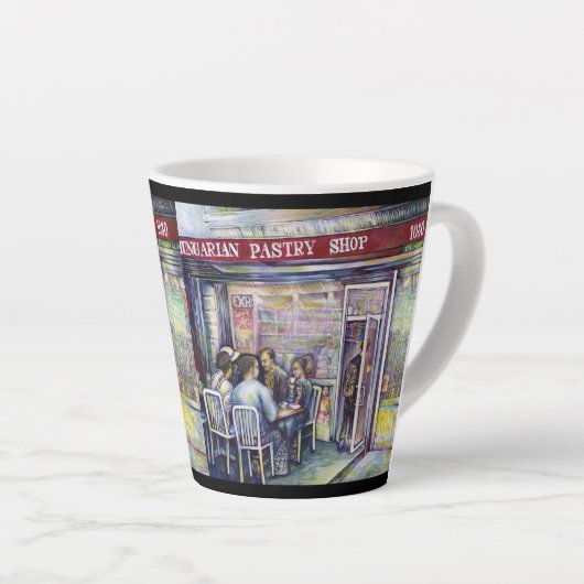 vrolijk latte mok (Rechterhoek)