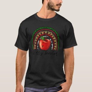 Vrolijk leraar Apple Kerstmis Luipaard Buffel Plai T-shirt