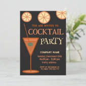 Vrolijk leuk cool kerstcocktailparty zakelijk kaart (Staand voorkant)