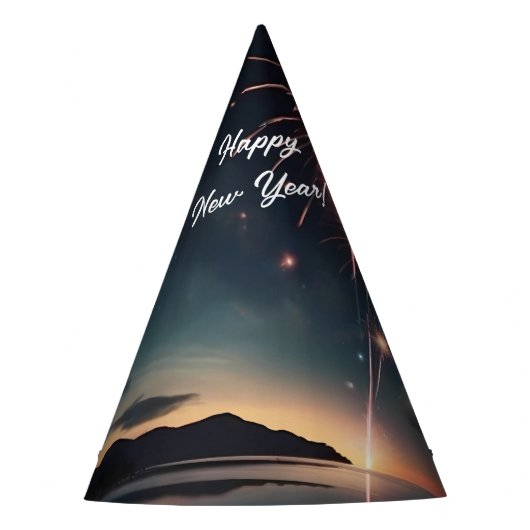 Vrolijk Leuk Vuurwerk Unieke Nieuwjaarsviering Feesthoedjes (Voorkant)