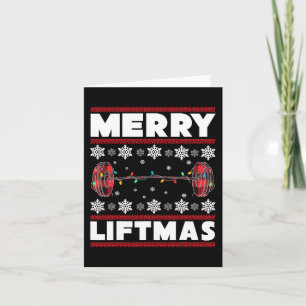 Vrolijk Liftmas Fun Christmas Gym Workout Fitness  Kaart