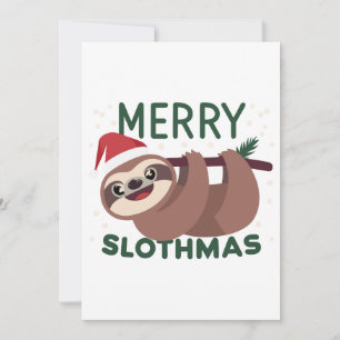 Vrolijk LuiaardKerstmis Grappig Lui Dier Feestdagenkaart