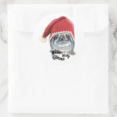 Vrolijk luie kerst ronde sticker (Tas)