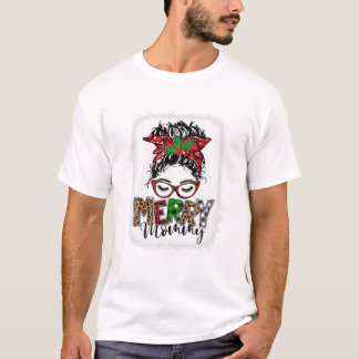 Vrolijk Mama Messy Bun Grappig T-shirt