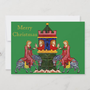 Vrolijk middeleeuws kerstfeest feestdagenkaart