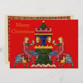 Vrolijk middeleeuws kerstfeest feestdagenkaart (Voorkant / Achterkant)