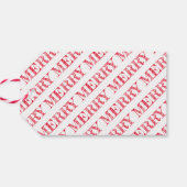 VROLIJK Moderne Tekst Kerstmis Vakantie Plezier Cadeaulabel (Achterkant Horizontaal)