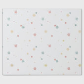 Vrolijk Multicolor Sneeuwvlokken Wrapping Papier (Vlak)