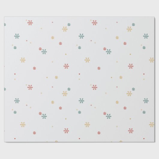 Vrolijk Multicolor Sneeuwvlokken Wrapping Papier (Vlak)