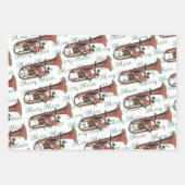 Vrolijk Muziek Saxofoon, Viool en Trompet Feesteli Inpakpapier Vel (Voorkant)