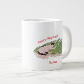 Vrolijk Napels! Grappige kat vs kerstboom Extra Grote Beker (Voorkant rechts)