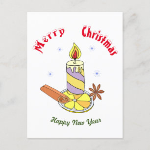 Vrolijk nieuwjaar voor vrolijk kerstfeest briefkaart